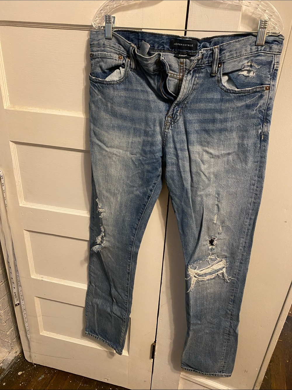 Aeropostale men’s
Distressed Light Blue Boyfriend Jeans